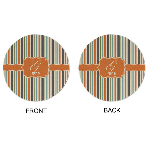 Orange & Blue Stripes Round Linen Placemats - APPROVAL (double sided)