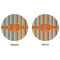 Orange & Blue Stripes Round Linen Placemats - APPROVAL (double sided)