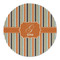 Orange & Blue Stripes Round Linen Placemat (Personalized)