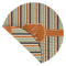 Orange & Blue Stripes Round Linen Placemats - Front (folded corner double sided)