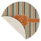 Orange & Blue Stripes Round Linen Placemats - Front (folded corner single sided)