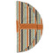 Orange & Blue Stripes Round Linen Placemats - HALF FOLDED (double sided)