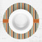 Orange & Blue Stripes Round Linen Placemats - LIFESTYLE (single)