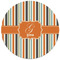 Orange & Blue Stripes Round Mousepad - APPROVAL