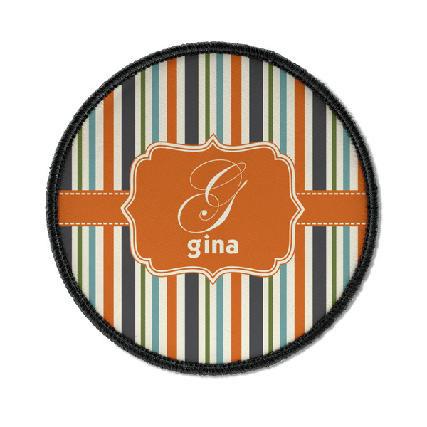 Orange & Blue Stripes Round Patch