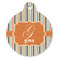 Orange & Blue Stripes Round Pet ID Tag (Personalized)