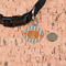 Orange & Blue Stripes Round Pet ID Tag - Small - In Context