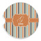 Orange & Blue Stripes Sandstone Car Coaster - Single (Personalized)