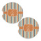 Orange & Blue Stripes Sandstone Car Coasters - Set of 2