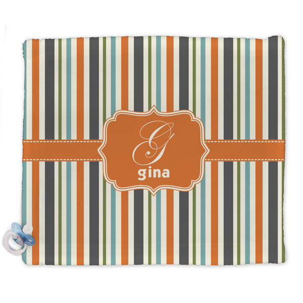 Custom Orange & Blue Stripes Security Blankets - Double Sided (Personalized)