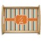 Orange & Blue Stripes Natural Wooden Tray - Large (Personalized)