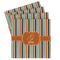 Orange & Blue Stripes Set of 4 Sandstone Coasters - Front View