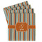 Orange & Blue Stripes Absorbent Stone Coasters - Set of 4 (Personalized)
