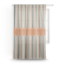 Orange & Blue Stripes Sheer Curtains (Personalized)