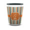 Orange & Blue Stripes Ceramic Shot Glass - 1.5 oz - Two Tone - Set of 4 (Personalized)