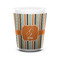 Orange & Blue Stripes Ceramic Shot Glass - 1.5 oz - White - Set of 4 (Personalized)
