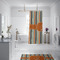Orange & Blue Stripes Shower Curtain - 70"x83"