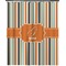 Orange & Blue Stripes Shower Curtain 70x90