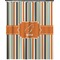 Orange & Blue Stripes Extra Long Shower Curtain - 70"x84" (Personalized)