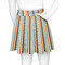 Orange & Blue Stripes Skater Skirt - Back