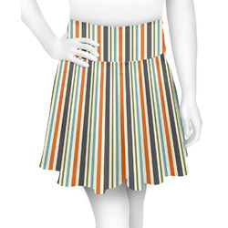Orange & Blue Stripes Skater Skirt (Personalized)
