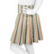 Orange & Blue Stripes Skater Skirt - Side