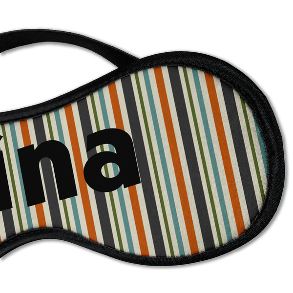 Orange & Blue Stripes Sleeping Eye Mask - DETAIL Large