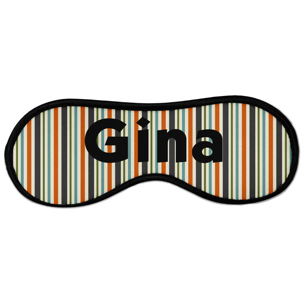 Custom Orange & Blue Stripes Sleeping Eye Masks - Large (Personalized)