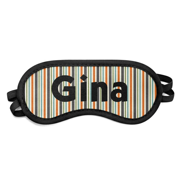 Custom Orange & Blue Stripes Sleeping Eye Mask - Small (Personalized)