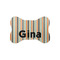 Orange & Blue Stripes Bone Shaped Dog Food Mat (Small) (Personalized)