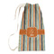 Orange & Blue Stripes Small Laundry Bag - Front View