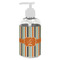 Orange & Blue Stripes Plastic Soap / Lotion Dispenser (8 oz - Small - White) (Personalized)