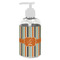 Orange & Blue Stripes Plastic Soap / Lotion Dispenser (8 oz - Small - White) (Personalized)