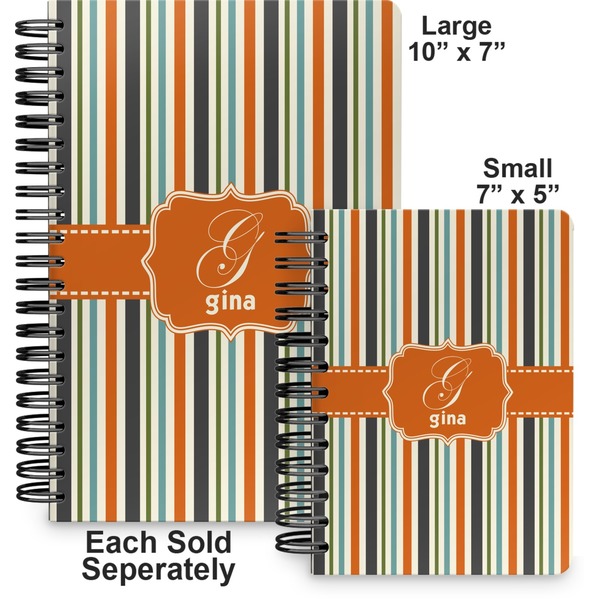 Orange & Blue Stripes Spiral Journal - Comparison