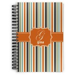 Orange & Blue Stripes Spiral Notebook (Personalized)