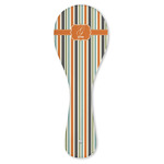Orange & Blue Stripes Ceramic Spoon Rest (Personalized)