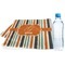 Orange & Blue Stripes Sports Towel Folded with Water Bottle