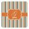 Orange & Blue Stripes Square Decal - Medium (Personalized)