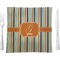 Orange & Blue Stripes 9.5" Glass Square Lunch / Dinner Plate- Single or Set of 4 (Personalized)