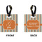 Orange & Blue Stripes Square Luggage Tag (Front + Back)