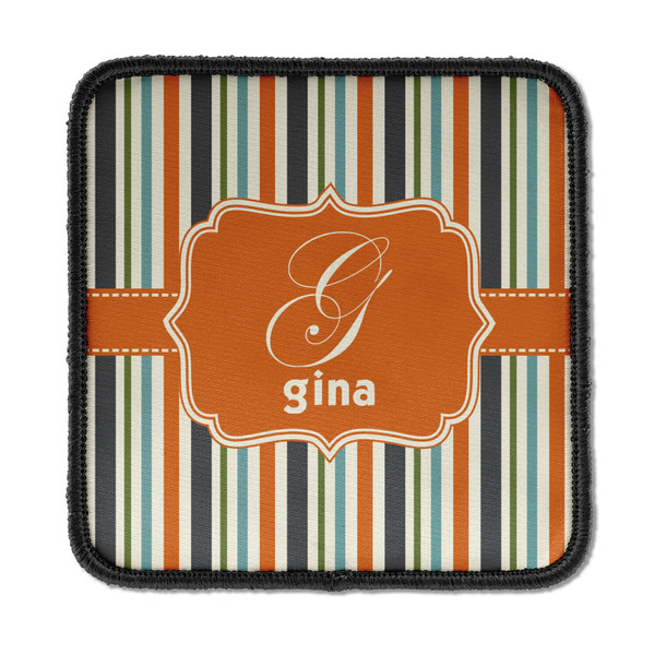 Orange & Blue Stripes Square Patch