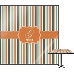 Orange & Blue Stripes Square Table Top (Personalized)