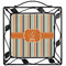 Orange & Blue Stripes Square Trivet (Personalized)