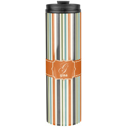 Orange & Blue Stripes Stainless Steel Skinny Tumbler - 20 oz (Personalized)