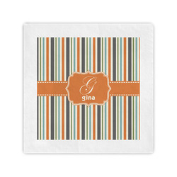 Orange & Blue Stripes Standard Cocktail Napkins (Personalized)