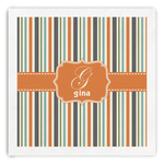 Orange & Blue Stripes Paper Dinner Napkins (Personalized)