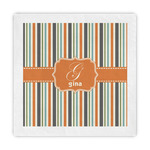 Orange & Blue Stripes Decorative Paper Napkins (Personalized)