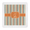Orange & Blue Stripes Standard Decorative Napkin - Front View