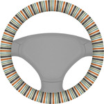 Orange & Blue Stripes Steering Wheel Cover (Personalized)