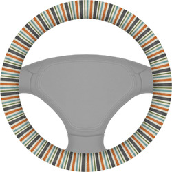 Orange & Blue Stripes Steering Wheel Cover (Personalized)